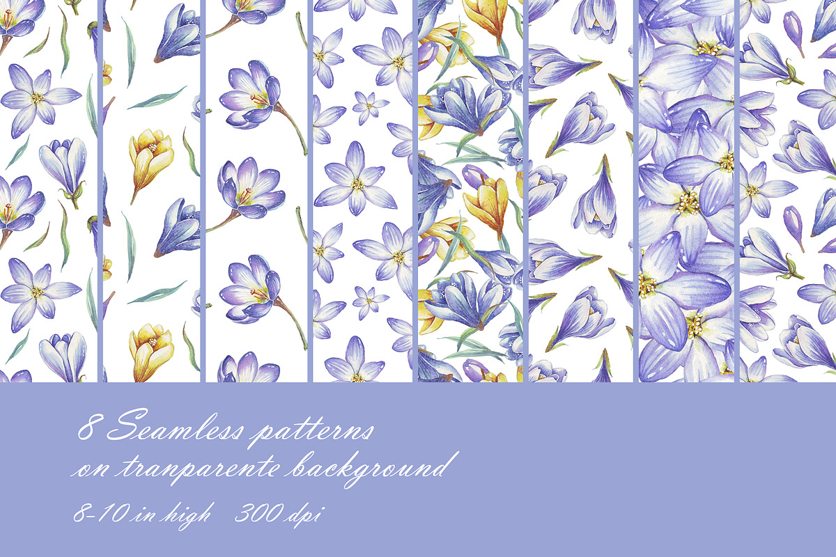 Spring flowers bundle PNG + patterns, an Illustration by Alena Kurian (Photo 4 of 10)