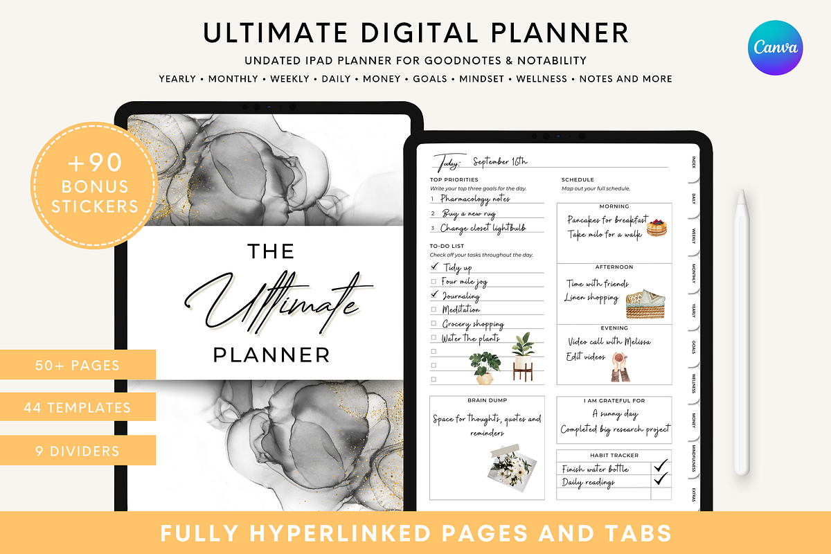 Undated Digital Planner for Goodnotes