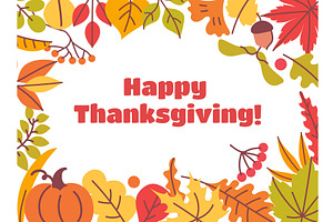 Thanksgiving card. Happy, an Illustration by winwin.art
