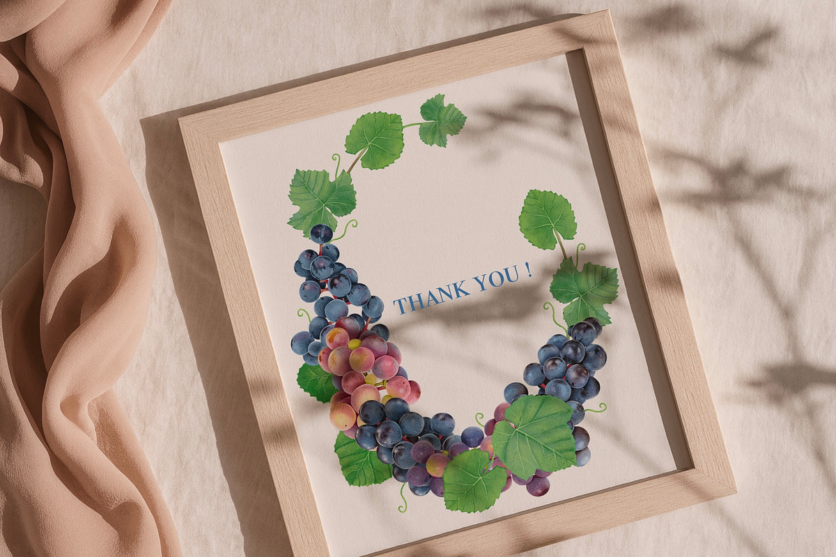 Watercolor Grapes Clipart, a Food Illustration by DiashaArt (Photo 8 of 8)