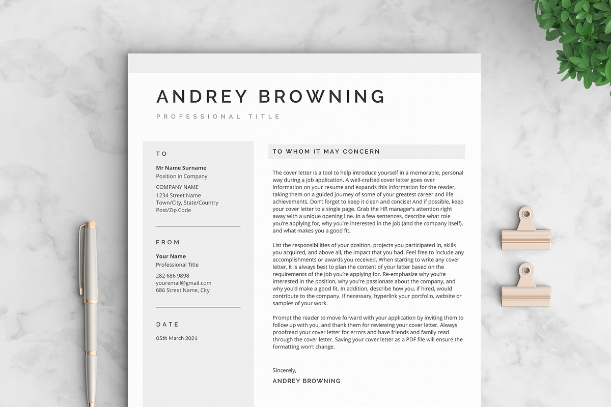 Resume/CV - The Andrey, a Resume Template by CreativeLandStudio (Photo 5 of 8)