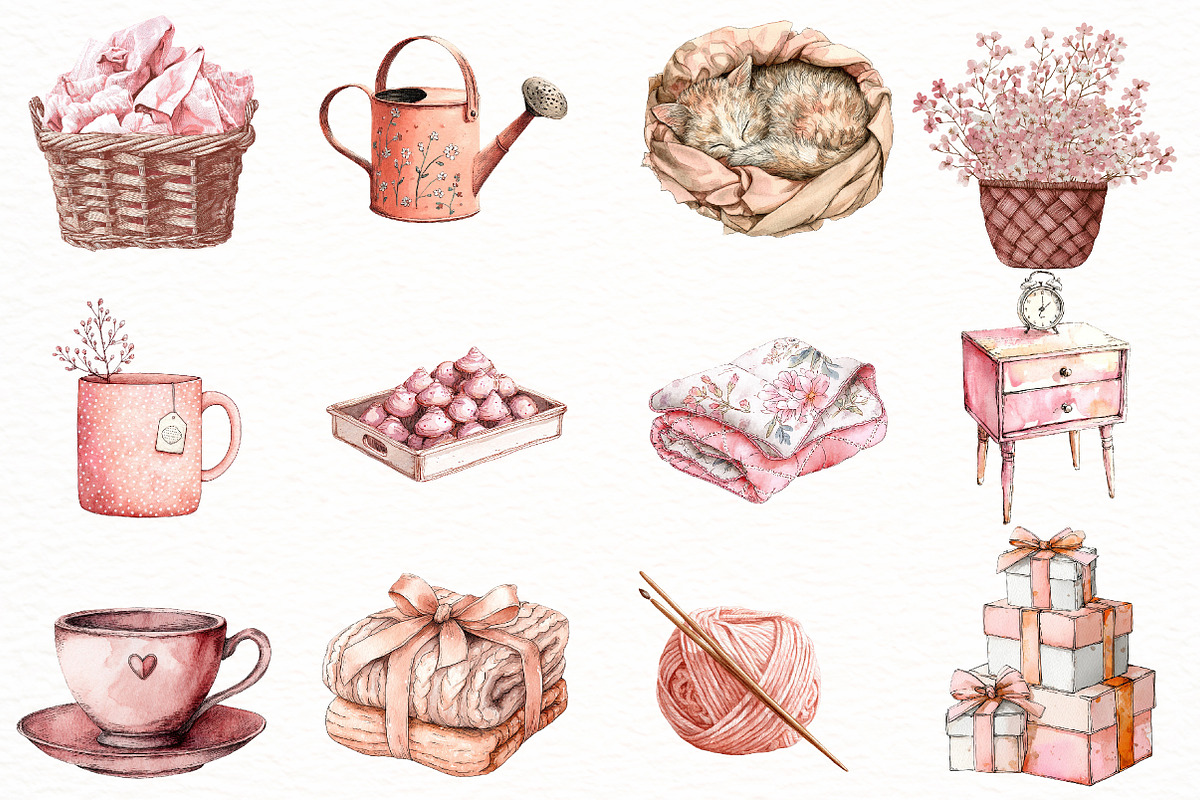 Coquette Hand-Drawn Spring Clipart, an Illustration by Designworld (Photo 4 of 6)