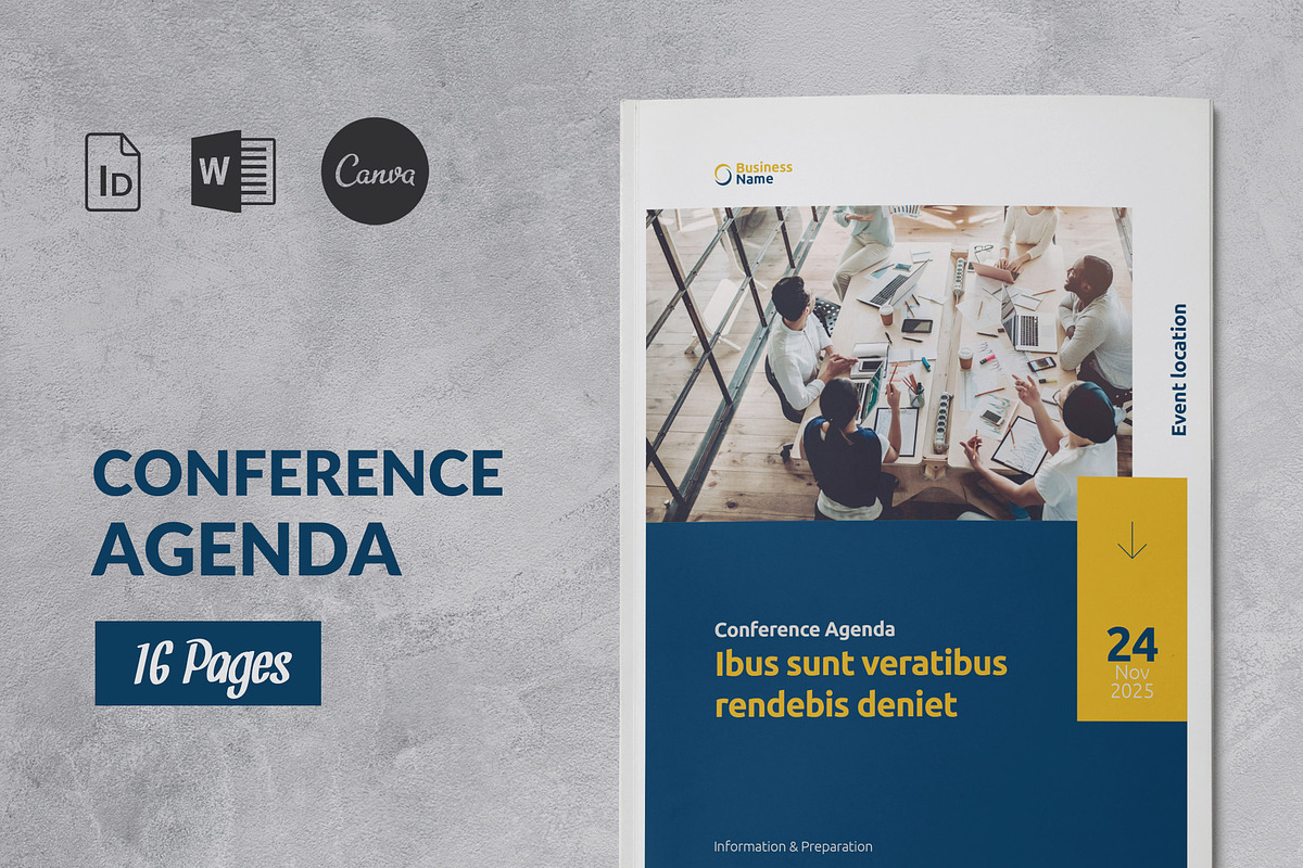 Conference Agenda Template, a Brochure Template by Sabin (Photo 1 of 6)