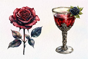 Watercolor Gothic Wedding Clipart, an Illustration by Dream Creation (Thumbnail 7 of 7)
