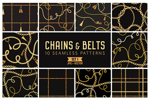 Chains & Belts Seamless Patterns