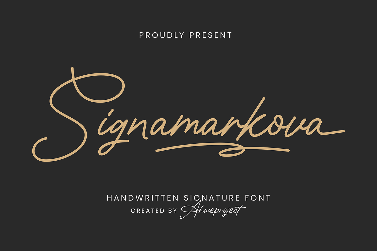 Signamarkova, a Handwritten Font by ahweproject (Photo 1 of 16)