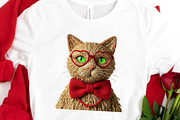 Yarn Crochet Cat Valentine's Day PNG, an Illustration by DreamCafeArt (Thumbnail 2 of 8)