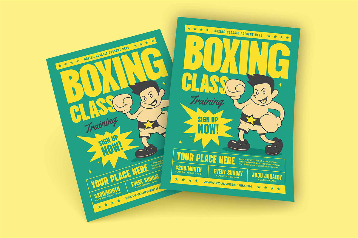 Boxing Class Training Flyer Template, a Flyer Template by megarez (Photo 2 of 4)