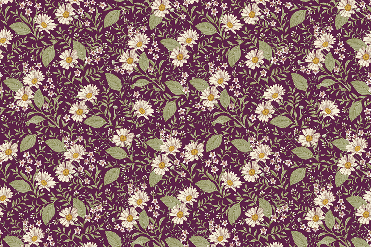 Set Seamless Flowers Chamomile daisy, a Pattern Graphic by Vintage (Photo 8 of 17)