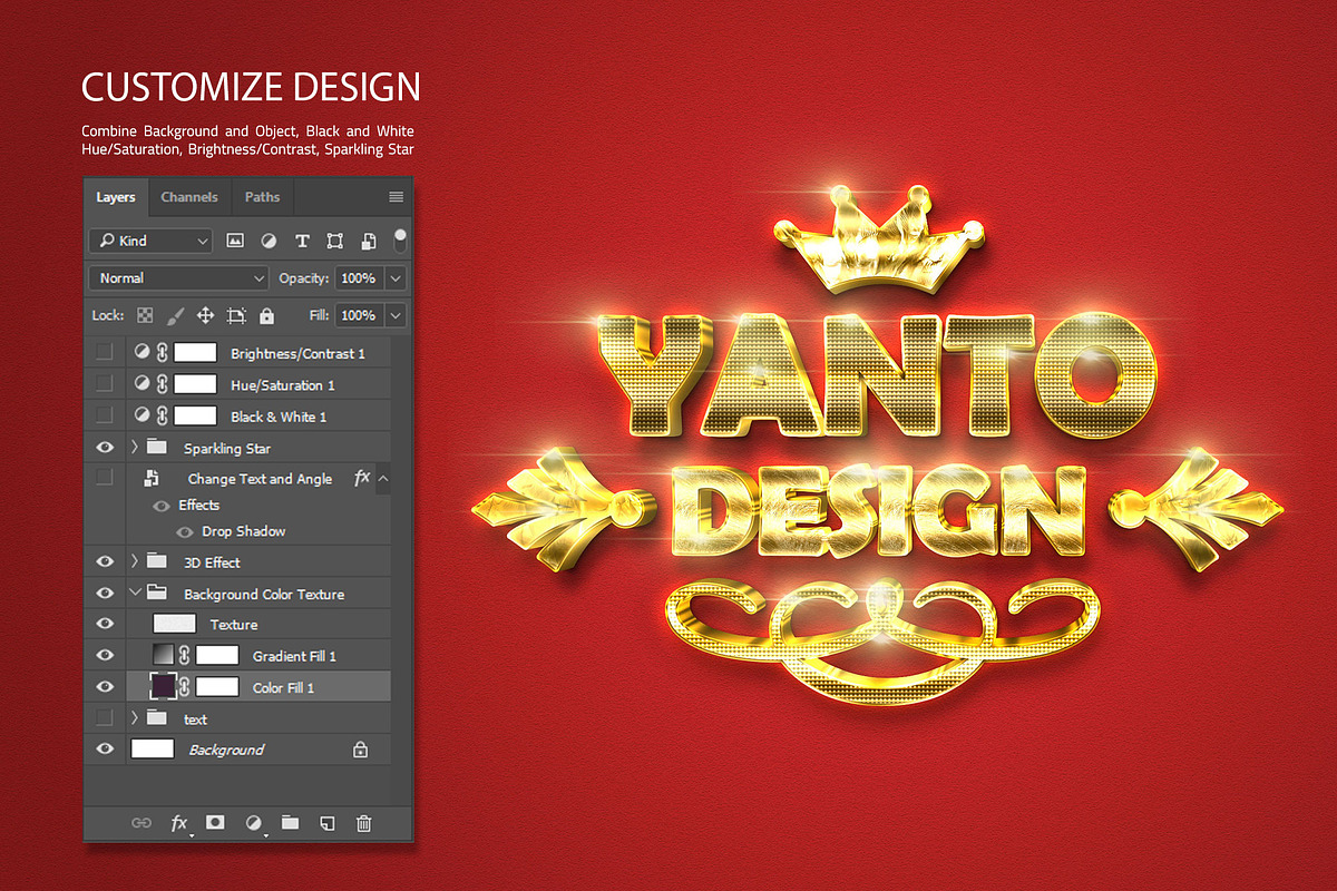 3D Gold Text Effect preview 7