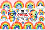 Cute Rainbow Character Clipart, an Illustration by RobertsArt (Thumbnail 1 of 7)