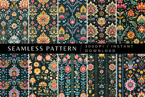 10 Ornate Oasis Indian Seamless Patt