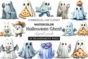 Funny Halloween Ghost Clipart, a Work Illustration by cherrydesign (Thumbnail 1 of 3)