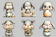 Whimsical Bunny Easter Clipart, an Illustration by Sublimation Artist (Thumbnail 3 of 7)