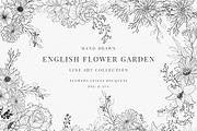 English Flower Garden, a Decorative Illustration by AW Studios (Thumbnail 1 of 6)