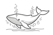 Whale Line Art Vector Bundle, an Illustration by yasushie (Thumbnail 20 of 51)