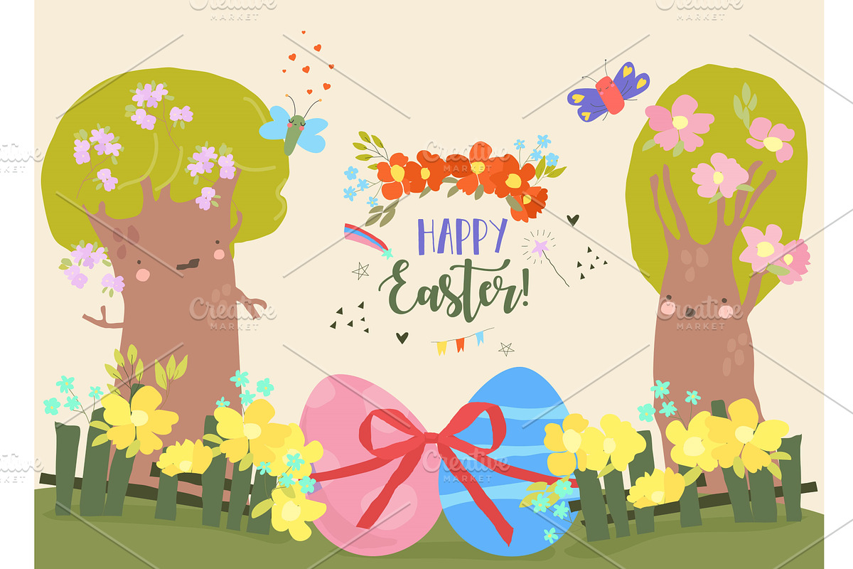 Cartoon Spring Blooming Tree and, an Object Illustration by Maria Starus