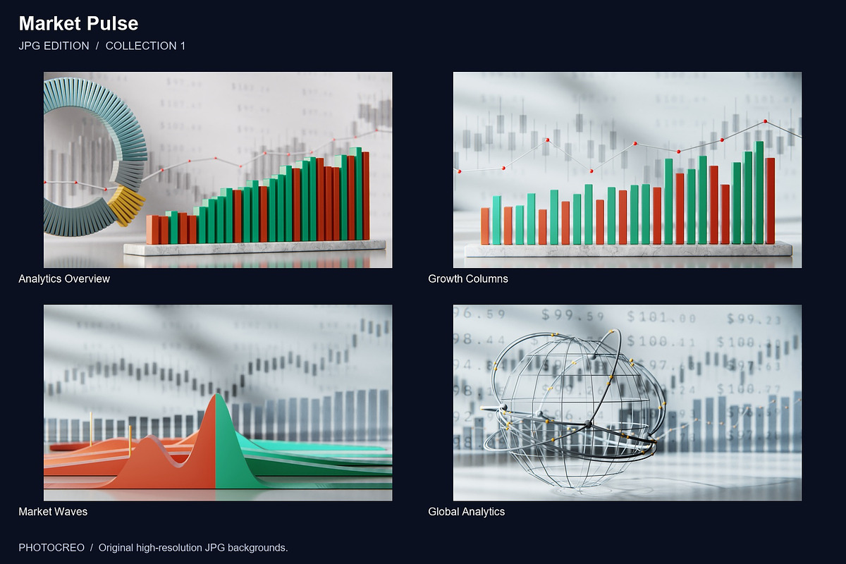 Market Pulse - 12 JPG Backgrounds, a Background Graphic by Photocreo Michal Bednarek (Photo 2 of 5)