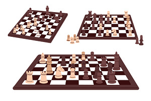 Chessboards with pieces. Chess game, an Object Illustration by Good Studio