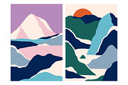 Abstract nature landscapes cards set, a Decorative Illustration by Good Studio (Thumbnail 5 of 34)