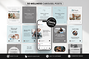Wellness Carousel Instagram Posts, a Social Media Template by DigiPax (Thumbnail 1 of 11)