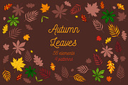 Autumn Leaves: elements and patterns, an Illustration by OkPen (Thumbnail 1 of 5)