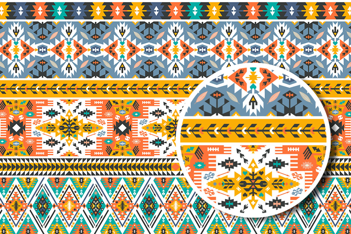 3 Geometric Boho Aztec Patterns, a Pattern Graphic by tomuato (Photo 2 of 4)