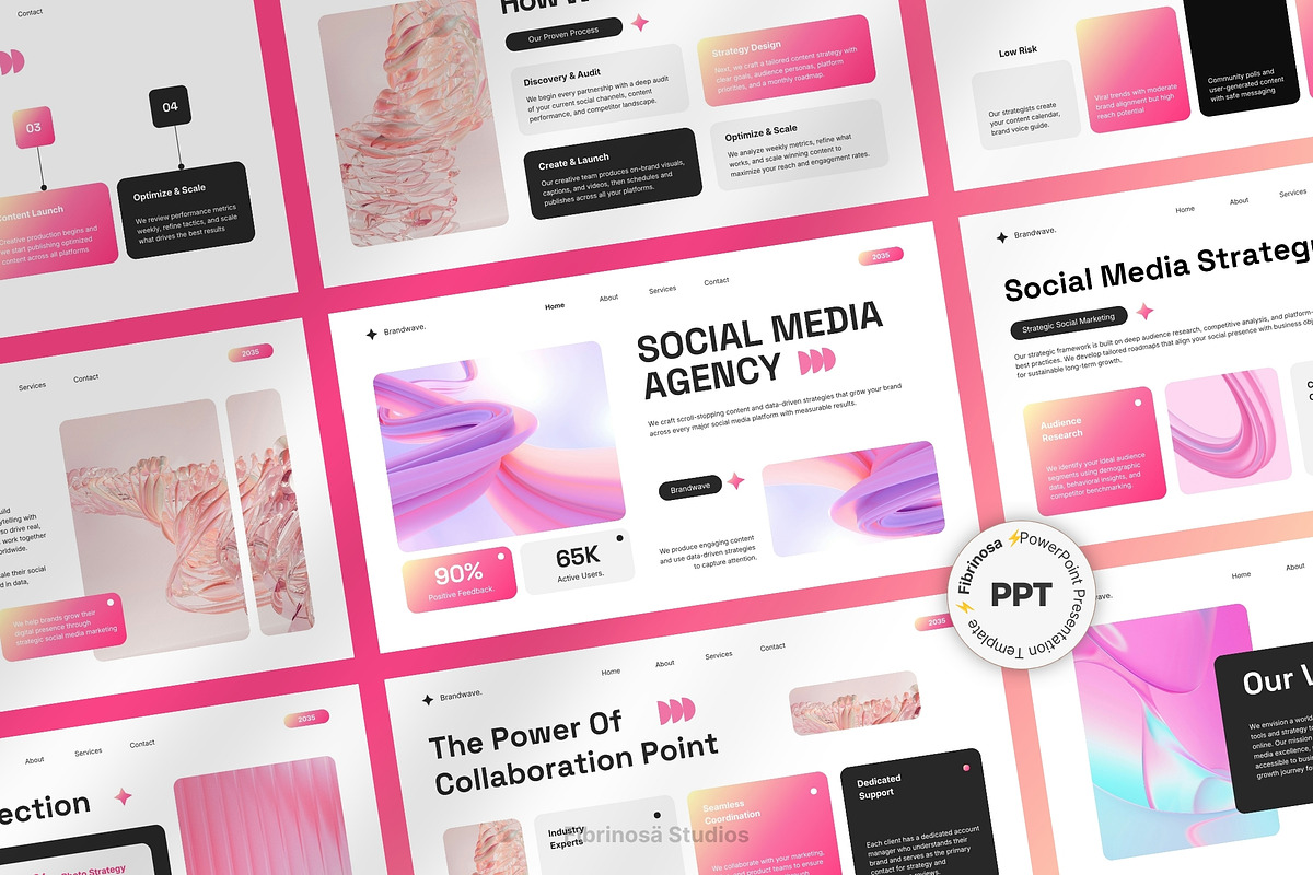 Creative Social Media Agency, a Presentation Template by FIBRINOSÄ (Photo 1 of 7)