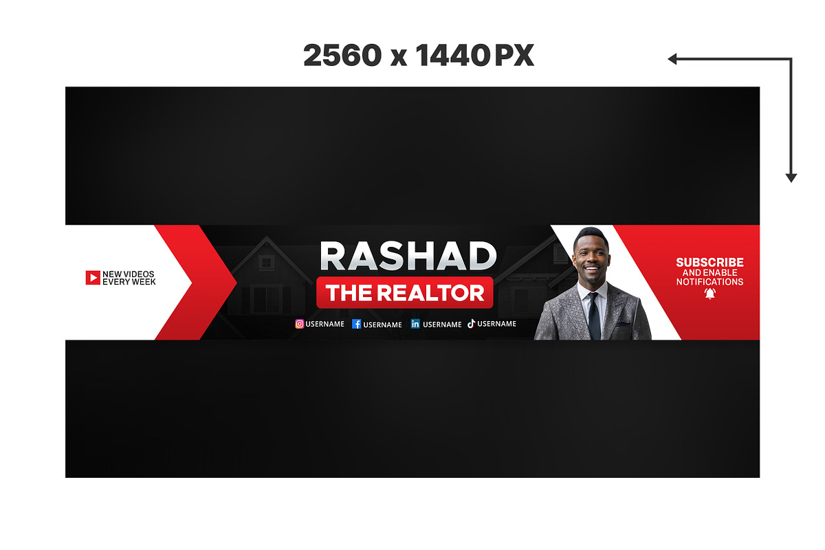 Real Estate Agent YouTube Banner, a Social Media Template by Vaughn Studios (Photo 2 of 5)