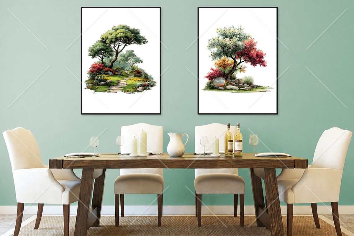 Whimsical Spring Landscape Clipart, a Seasonal Illustration by Canvas Craft (Photo 7 of 10)