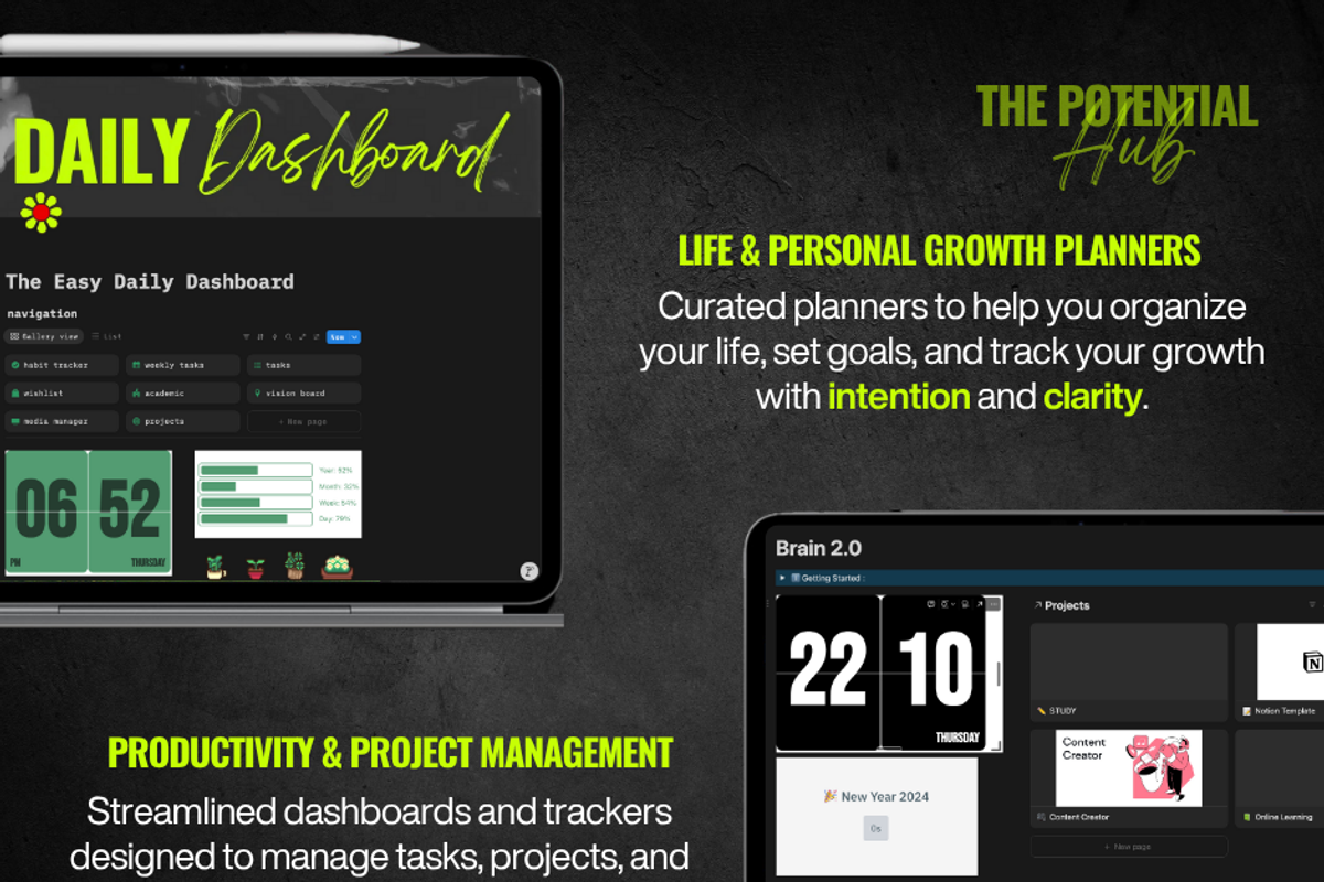 175+ No B.S Premium Notion Bundle, a Templates & Theme by ThePotentialHub (Photo 6 of 8)