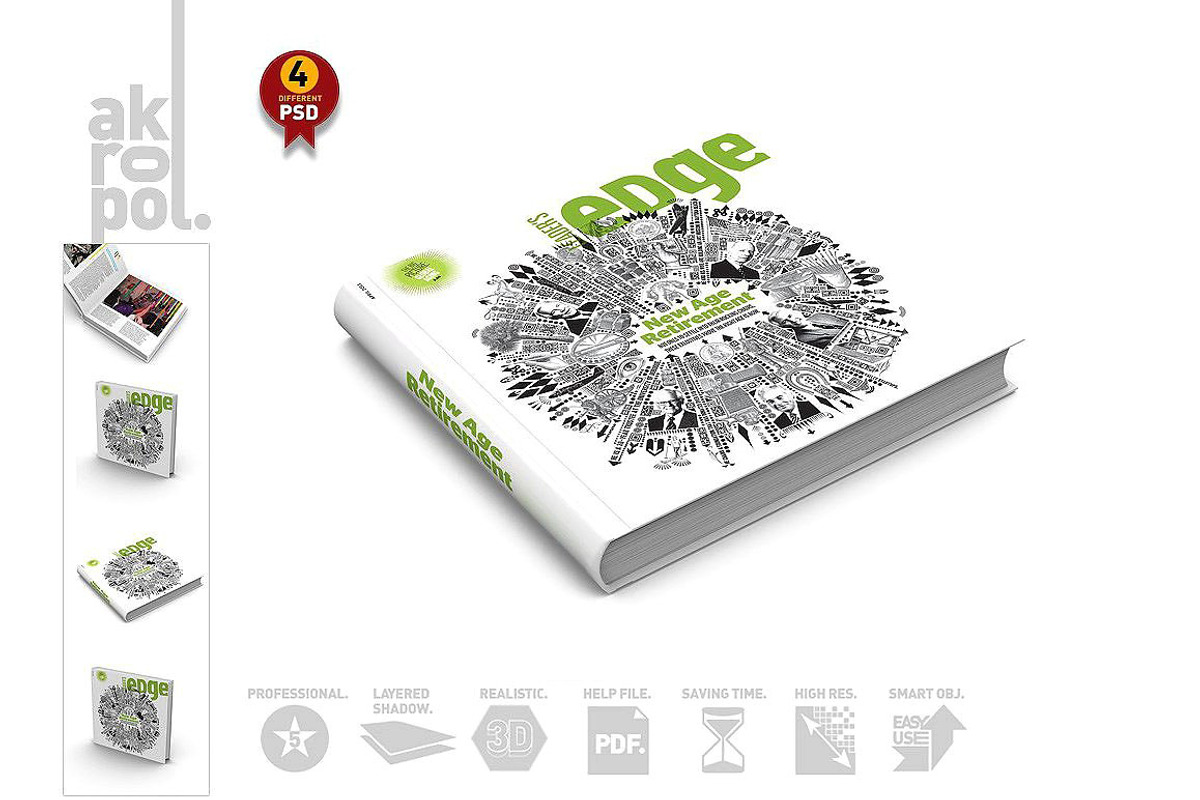 4 Book Mock Up-01, a Print Template by akropol (Photo 1 of 4)