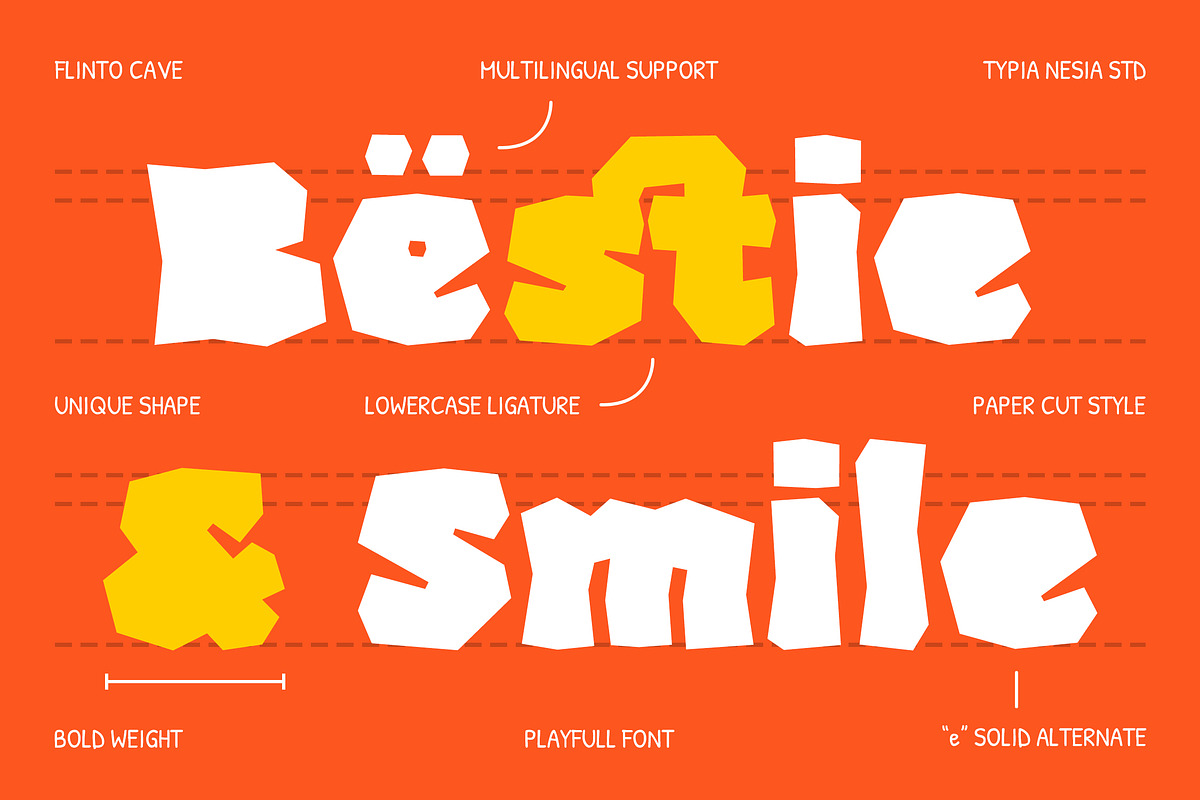 Flinto Cave - Bold Paper Cutout Game, a Font by Typia Nesia (Photo 7 of 13)