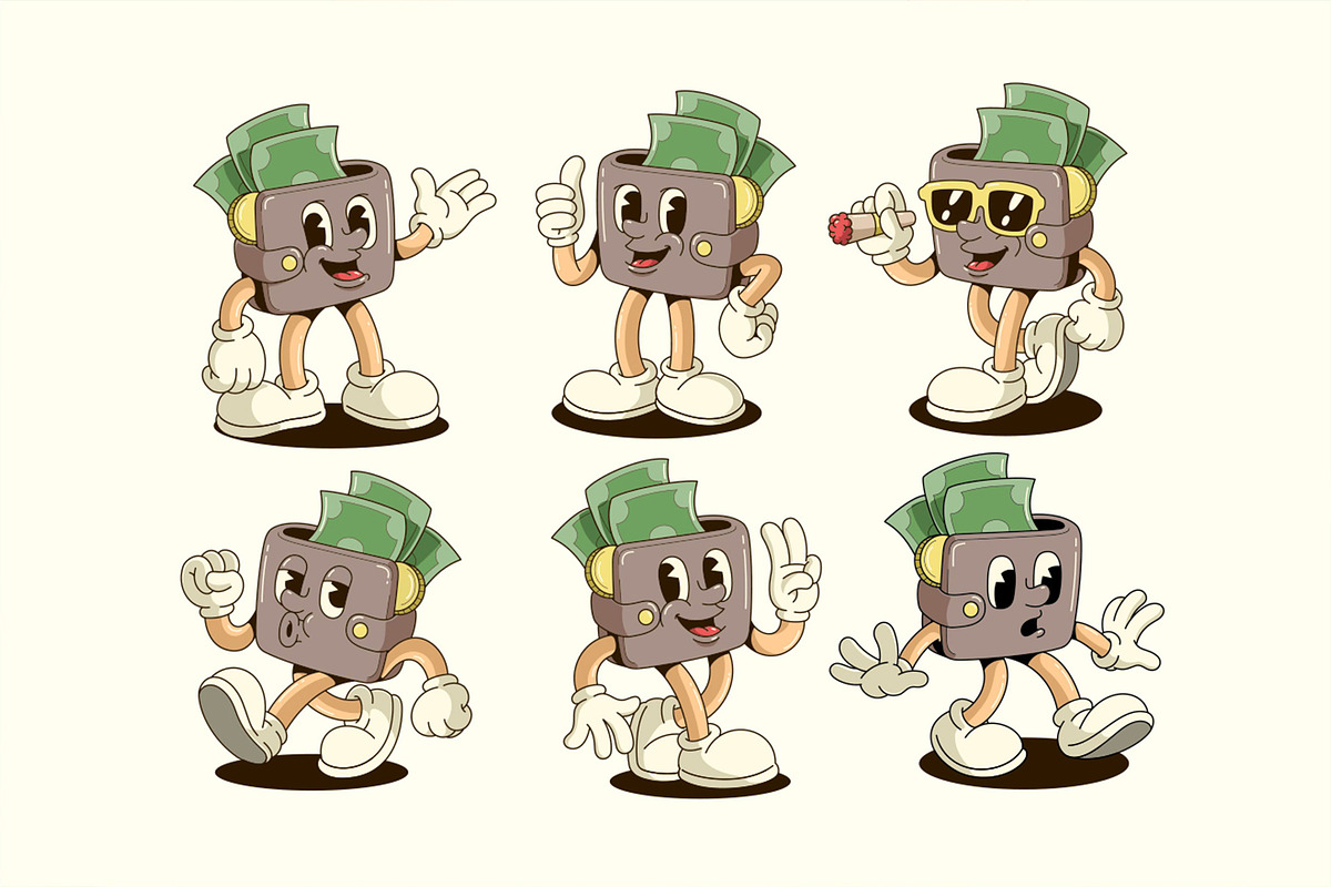 Retro Wallet Characters, an Object Illustration by Graptail (Photo 10 of 10)