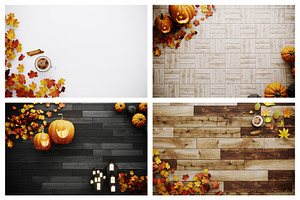 4 Autumn Set Mockups Background