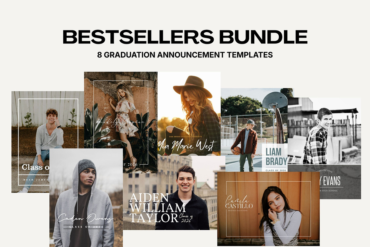Graduation Card Templates Bundle, an Invitation Template by Laurie Cosgrove Design (Photo 1 of 10)