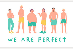 We are perfect. Diverse people., a Person Illustration by Anna's Shop