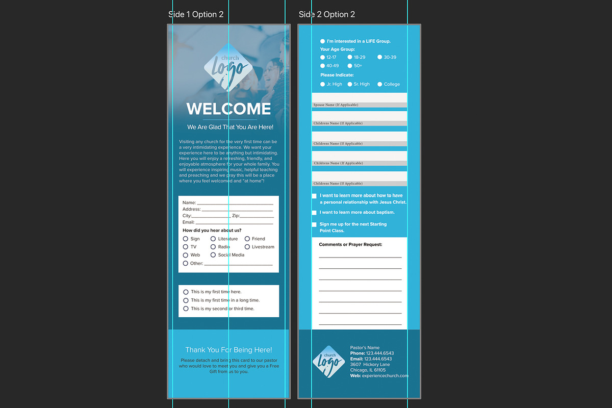 Premium Church Guest Connect Card