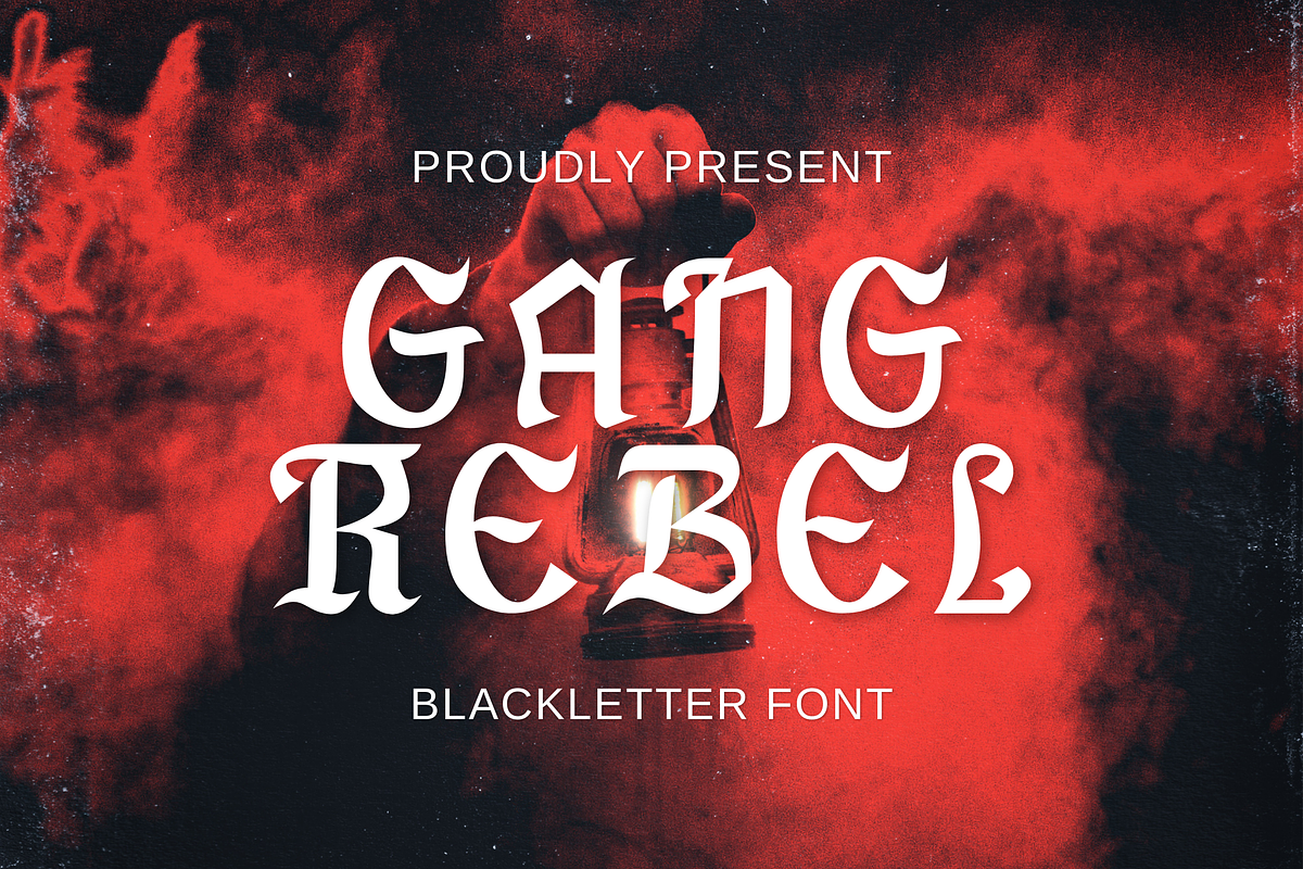 Gang Rebel | Blackletter, a Blackletter Font by filosovis (Photo 1 of 5)