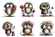 Whimsical Owls Spring Clipart, an Illustration by CraftArtStudio (Thumbnail 3 of 6)