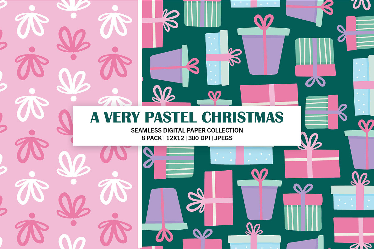 Pastel Christmas Seamless Pattern, a Pattern Graphic by Alanna Messina Design Co (Photo 3 of 8)