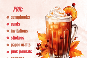 Watercolor Fall Drink Clipart