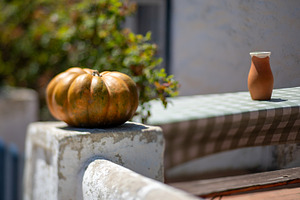 Tilt-shift pumpkin, clay jug scene, a Holiday Photo by SkyNext