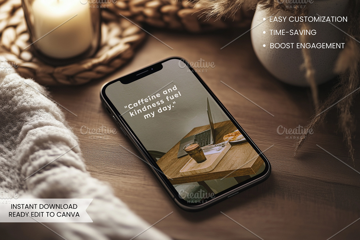 Coffee Instagram Template, a Social Media Template by ZoloDesignHub (Photo 3 of 7)