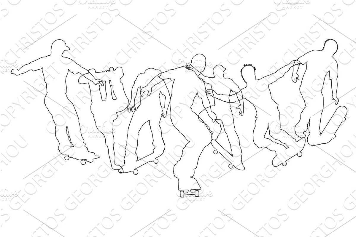 Skateboarder Skateboarding, a Sport Illustration by Christos Georghiou