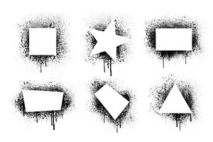 Graffiti spray text box set isolated, an Illustration by art PVP - market
