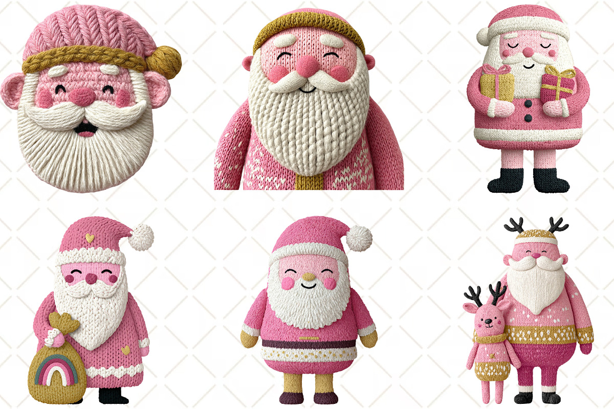 Crochet Christmas Santa Clipart, an Illustration by Black Bird Studio (Photo 2 of 6)