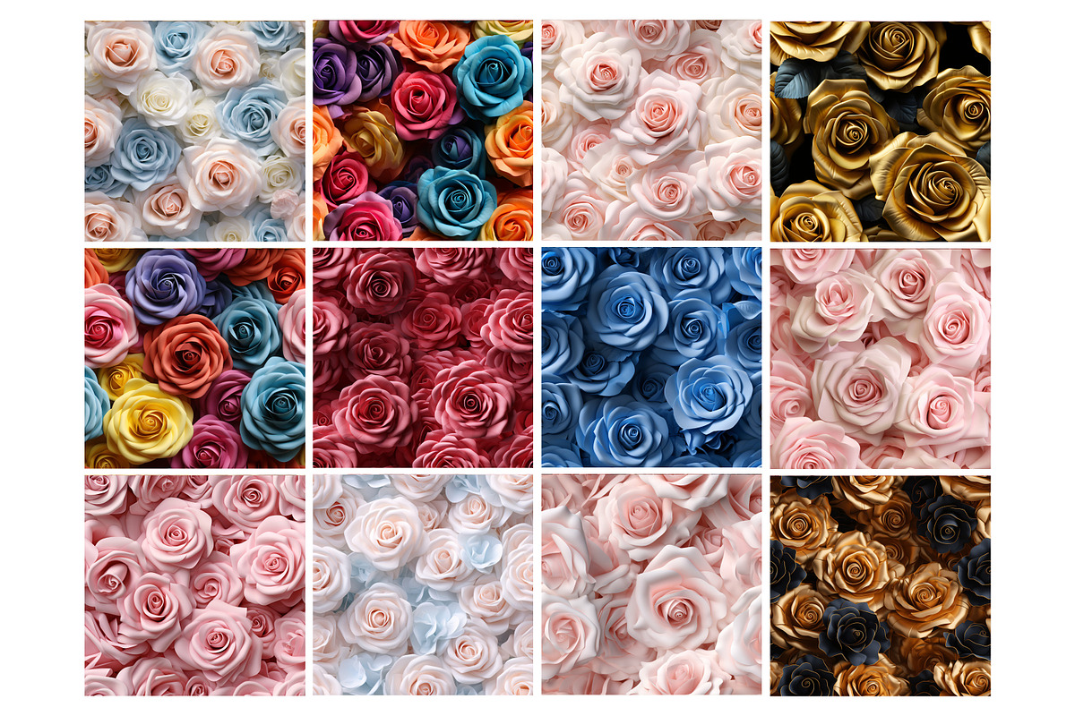 3D Rose Seamless Pattern, a Pattern Graphic by Forhadx5 (Photo 7 of 13)