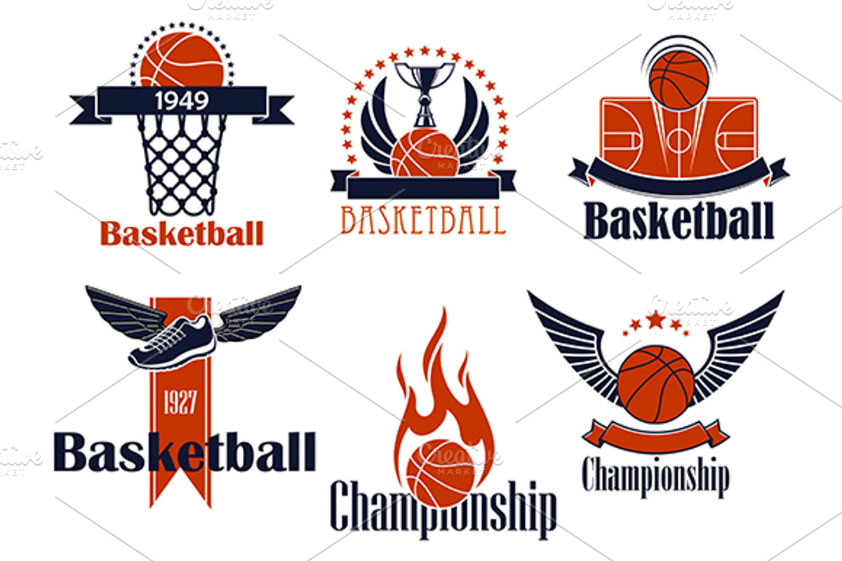 Basketball sport game icons, a Background Graphic by Vector Tradition