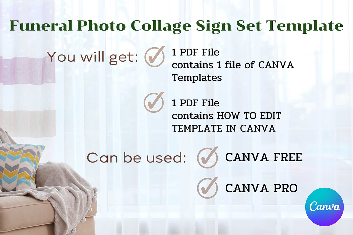 Funeral Photo Collage Sign Set, a Templates & Theme by Adalin Shop (Photo 4 of 4)